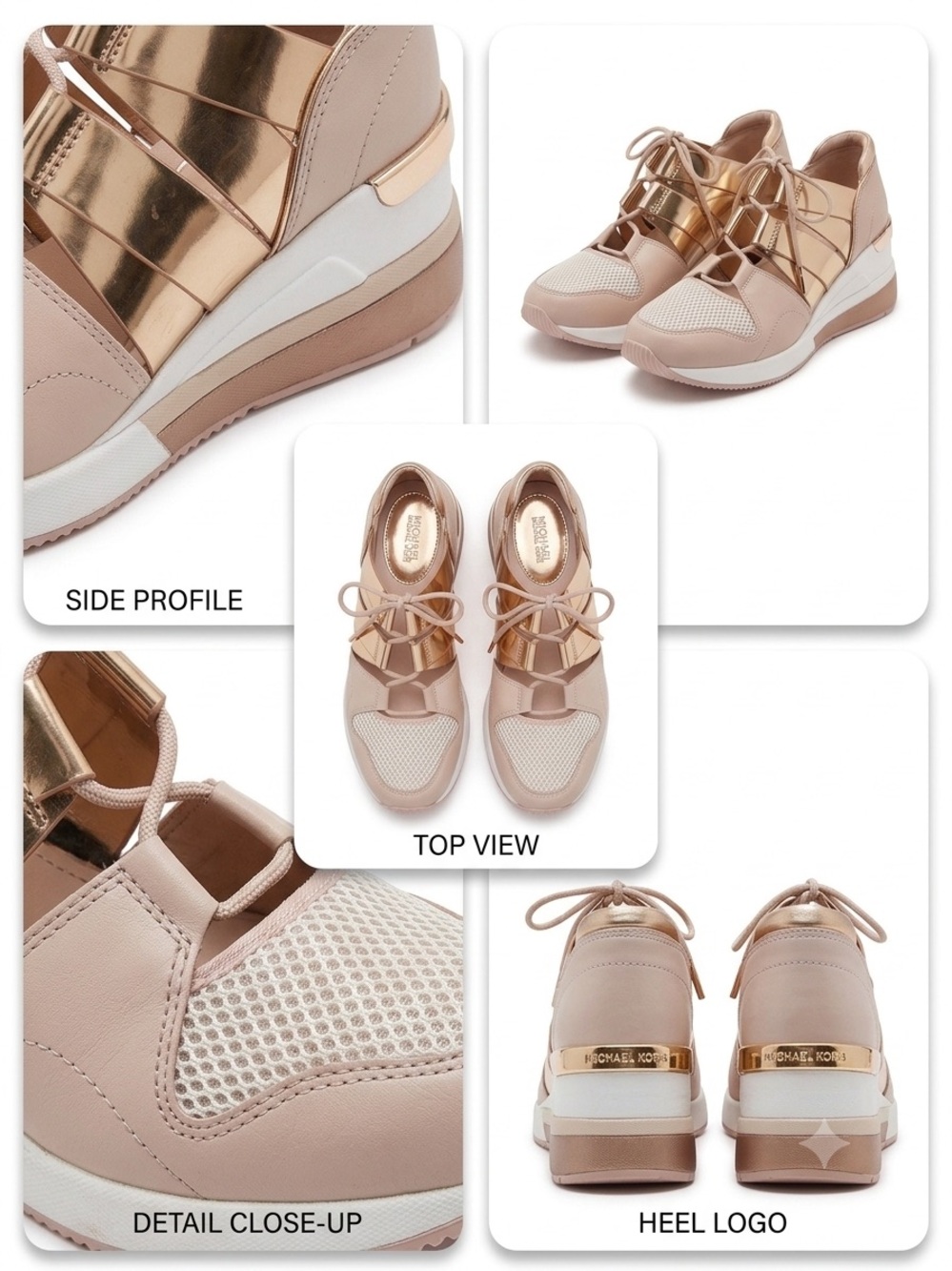 MICHAEL Michael Kors Women's Blush and Rose Gold Wedge Sneakers - Picture 2 of 2